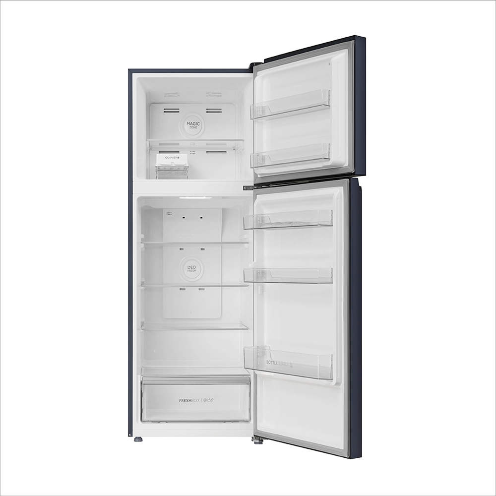 Haier 358L 3 Star Graphite Black Glass Double Door Refrigerator